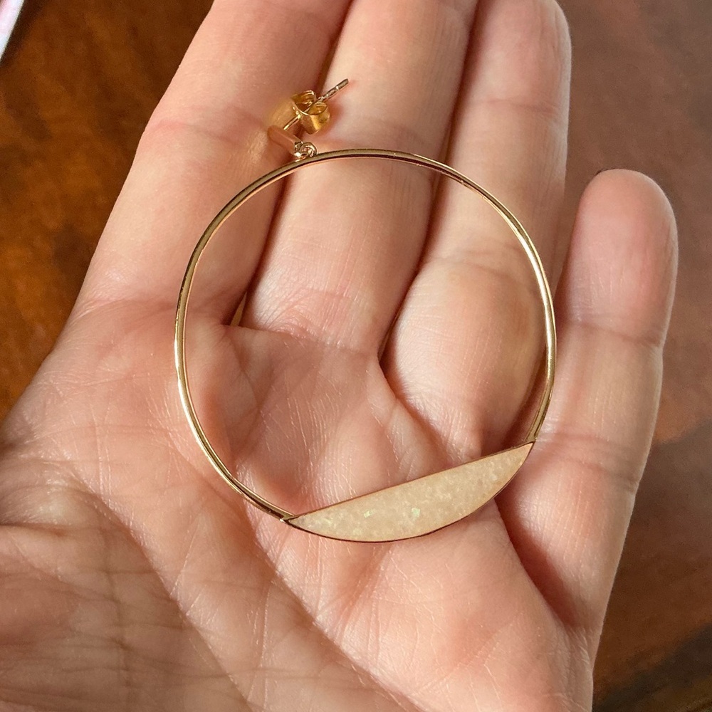 Sterling Forever Large Eclipse Hoop Earring - image 5